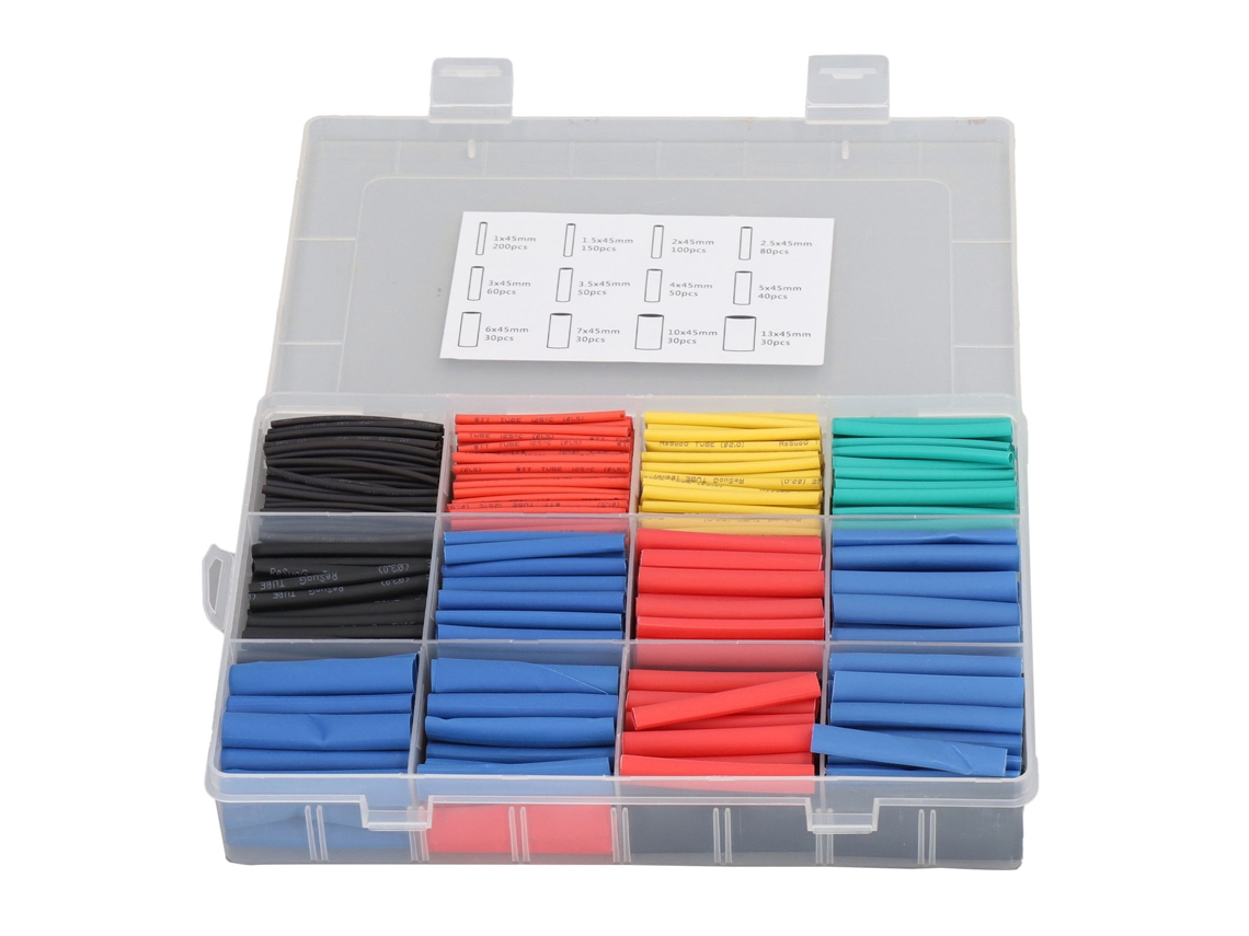 850 Piezas Tubería Termorretráctil 2:1 Suave Flexible Retardante De Fuego Kit De Mangas Termorretráctiles