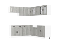 Juego de 11 gabinetes de cocina Sonoma Grey EXCLUSIVO DE MAISON
