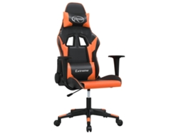 Silla gaming de masaje cuero sintético VIDAXL negro y naranja