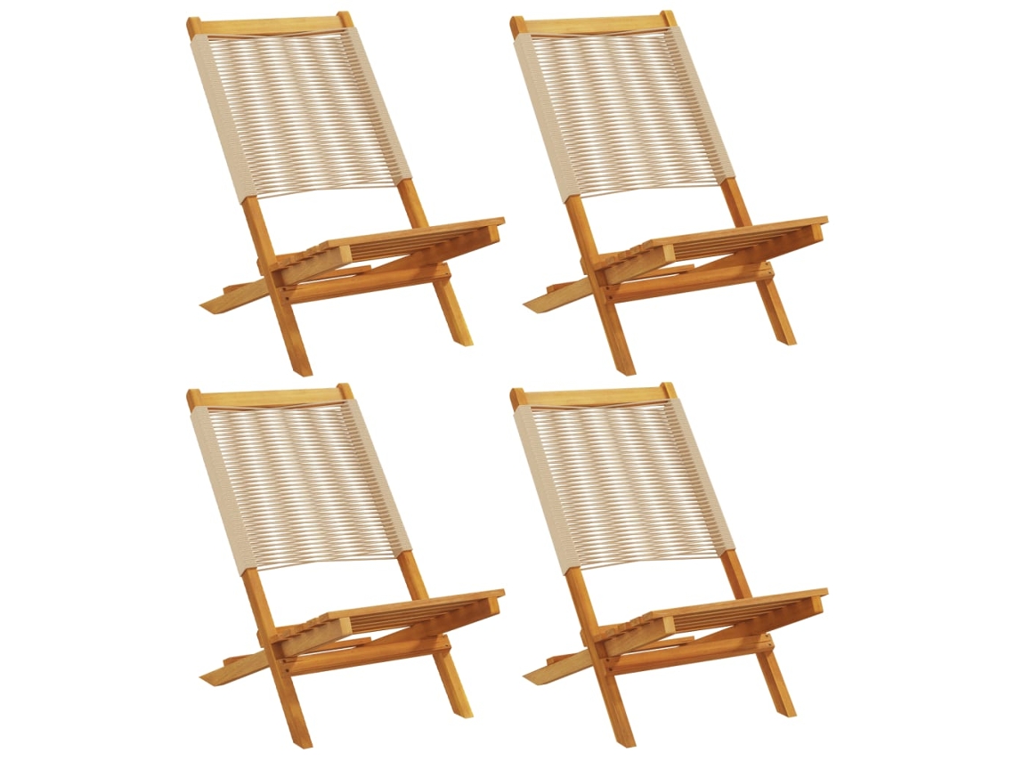 Maison Exclusive - Sillas De Jardín Plegables 4 Uds Madera Maciza Acacia Beige