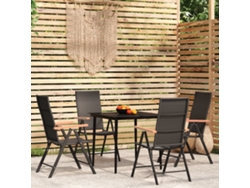 Juego de comedor de jardín de 5 piezas DKD Home Decor en negro