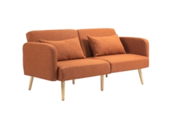 Sofá cama reclinable Click Clack de 3 plazas, lino marrón.