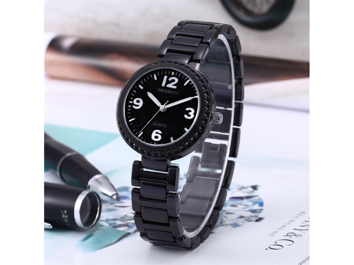 Reloj De Pulsera Redondo De Cuarzo Resistente Al Agua Para Mujer.