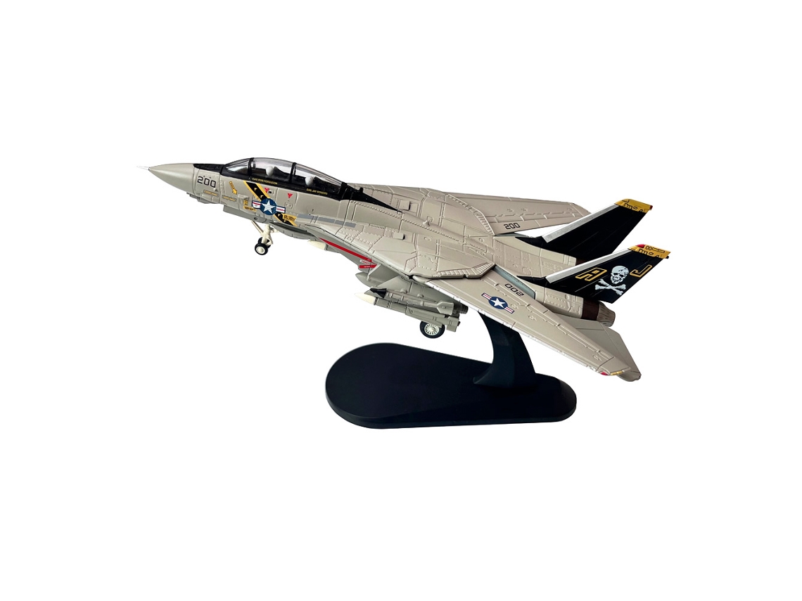 (f-14a) Modelo De Metal A Escala 1:100 Del Avión De Combate F-14 De La Marina De Los Ee. Uu.