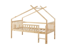 Cama alta para crianças Sotkamo pinho 90x200 - Natural [EN.CASA]