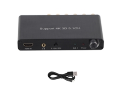 Extractor De Audio Hdmi 4k 5.1 Canales Dolby Decoder 110-240v Support Negro Reino Unido