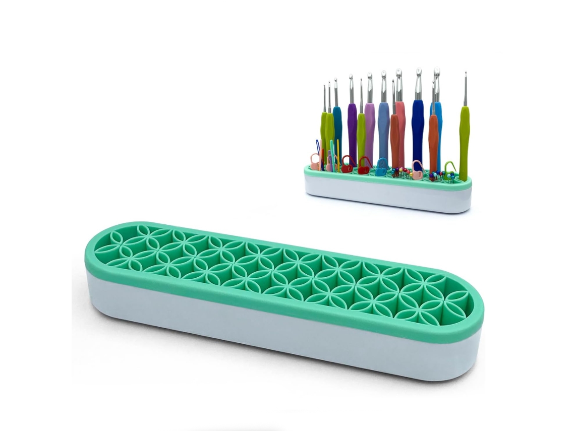 Portaagujas de crochet - Organizador - Verde - Silicona