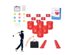 Juego de Golf Portátil con 6 Hoyos, Cubos, Bolas y Accesorios Tekmaquinas
