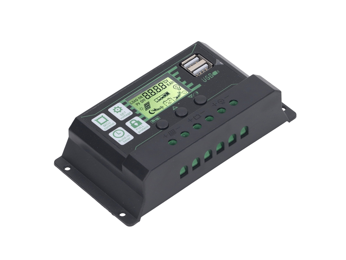 2026dz-controlador De Carga Solar Pwm 12v 24v 100a Con Pantalla Lcd Y 2 Usb Para Baterías Agm Gel