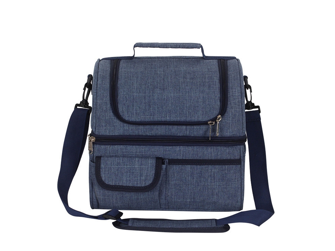 Bolsa térmica doble, impermeable, a prueba de derrames, con cinturón, para picnic o playa.