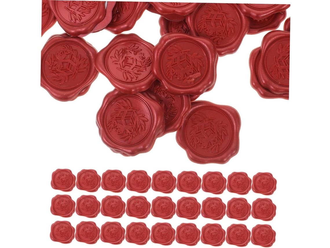Pegatinas De Sello De Cera, Pegatinas Adhesivas De Sello De Cera, 100 Unidades, Vino Tinto, Adhesión