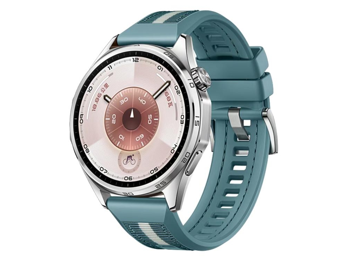 Bracelete Para Huawei Watch Gt 6 / 5 / 4 / 3 (46mm) - Silicone E Nylon Trançado Azul