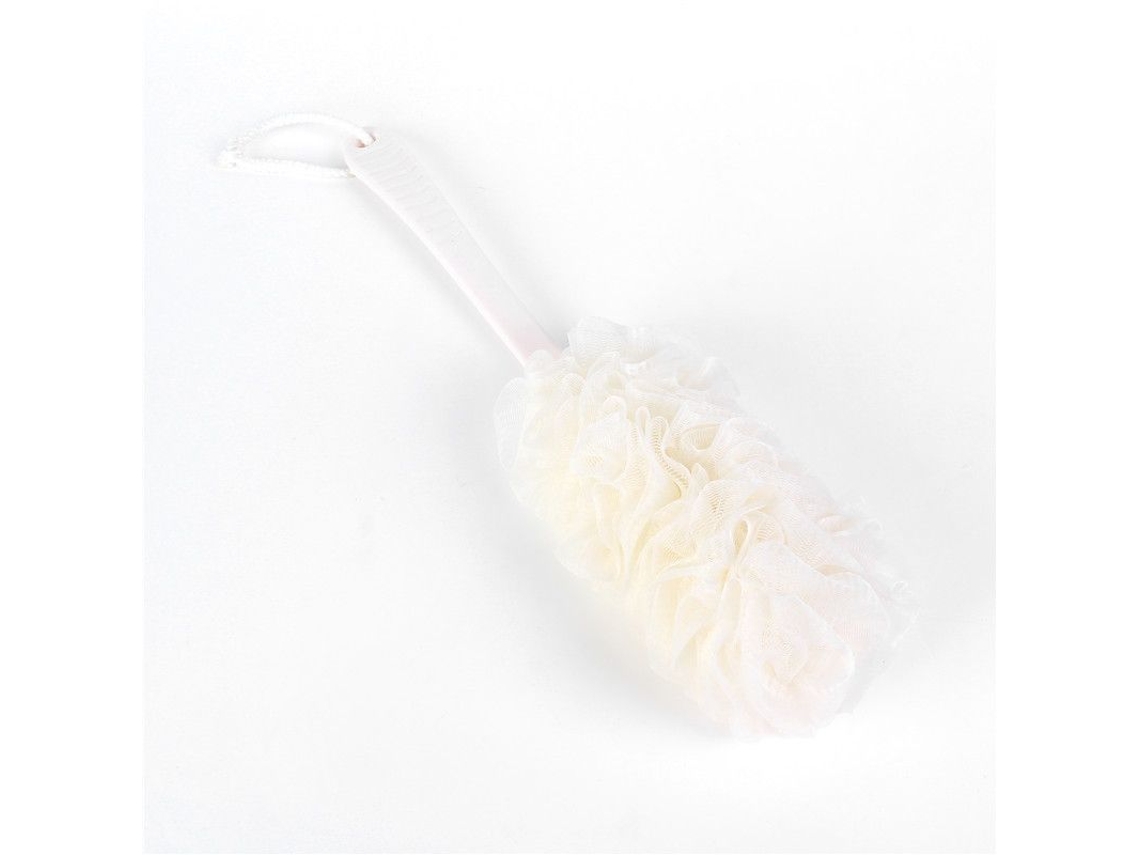 Cepillo De Baño Con Mango Largo Y Esponja De Malla Suave Para Espalda Y Pies (beige)