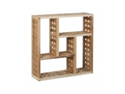 Estantería de pared Relaxdays de nogal, 5 compartimentos, para baño y salón, 50 x 50 x 15 cm, color natural.
