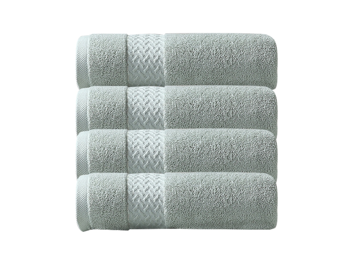 Conjunto de Toalla NEVEANCE Lujo Suaves Absorbentes Algodón Verde - 4pcs (75x35cm)