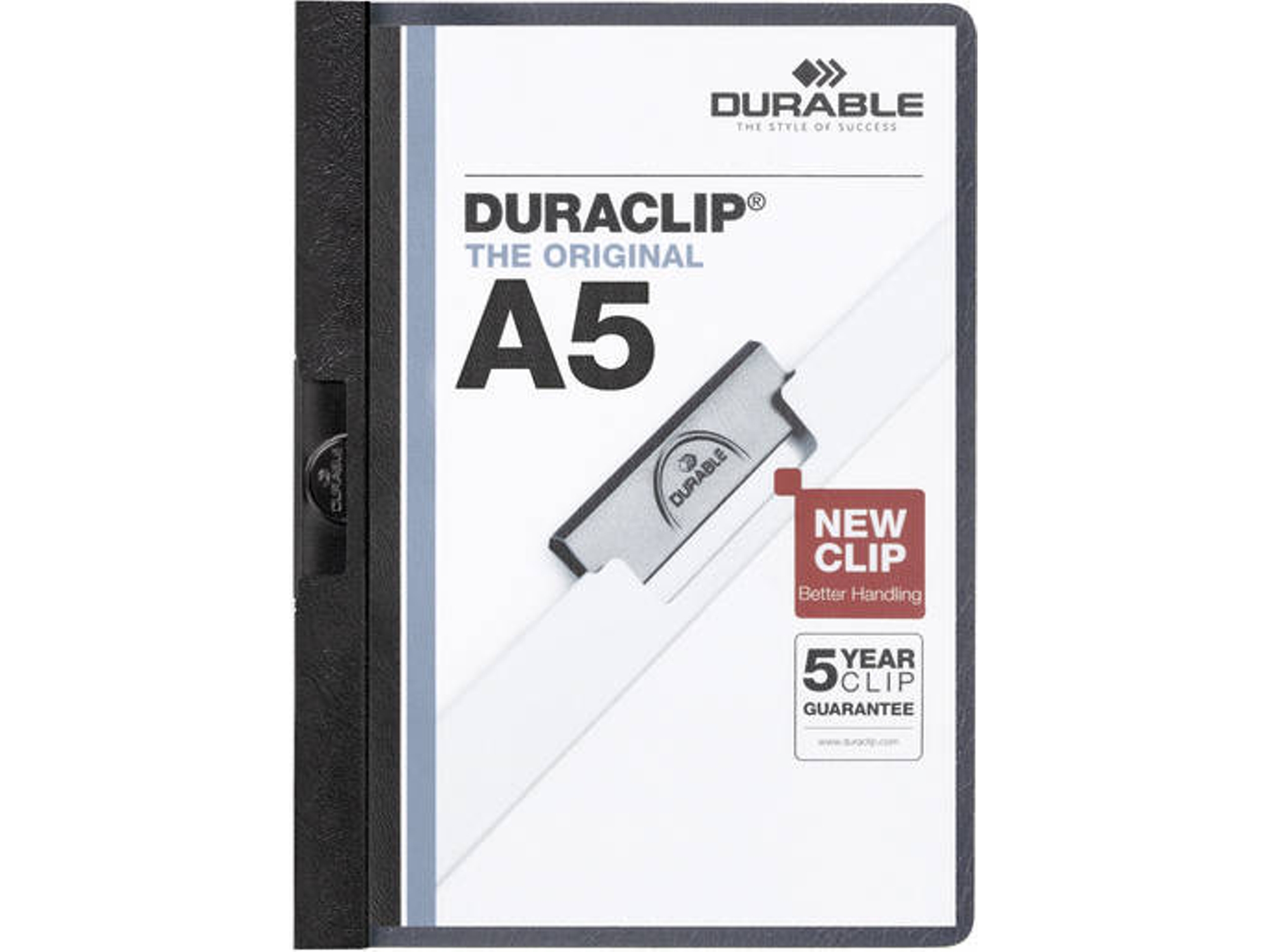 Carpeta DURABLE DURACLIP Negro (A5 - Cartón)