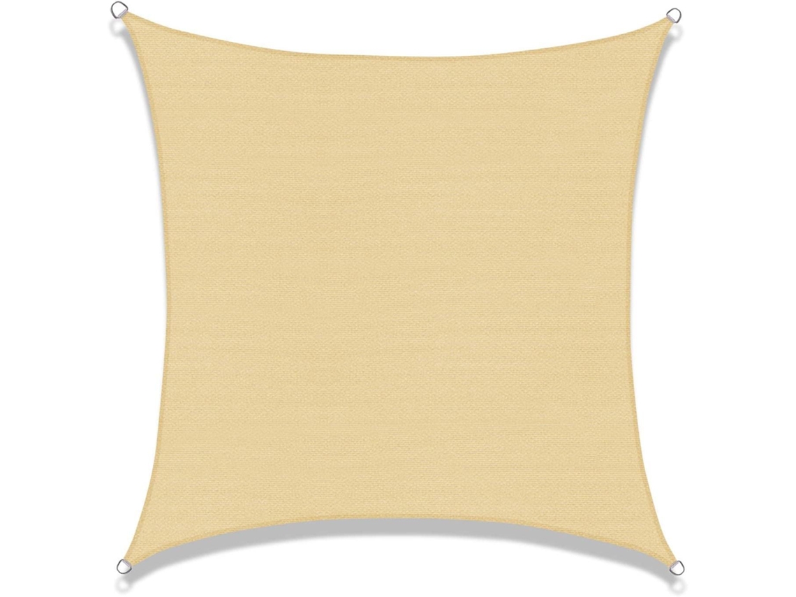 (3x3 Metros) Vela De Sombra Cuadrada, Fabricada En Polietileno De Alta Densidad, Transpirable Y Con Protección Uv.