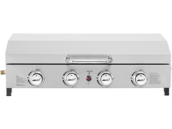 Plancha de gas de 4 quemadores con tapa Fasto 10 Kw gris Habitat Et Jardin