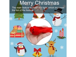Adorno Navideño De Pájaro Rojo Con Clip Para Árbol De Navidad (10 Unidades)