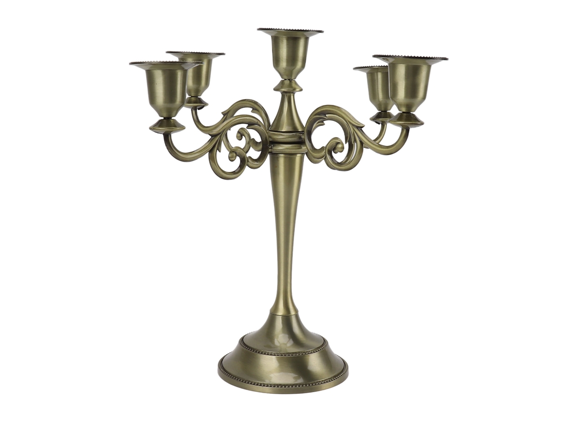 2026-porta Velas De 5 Brazos De Hierro Decorativo Retro Para Hogar Iglesia Centrepiece Cian