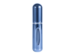 6 atomizadores de perfume metálicos recargables antifugas de 5 ml, mini botellas de viaje en spray, color azul brillante.