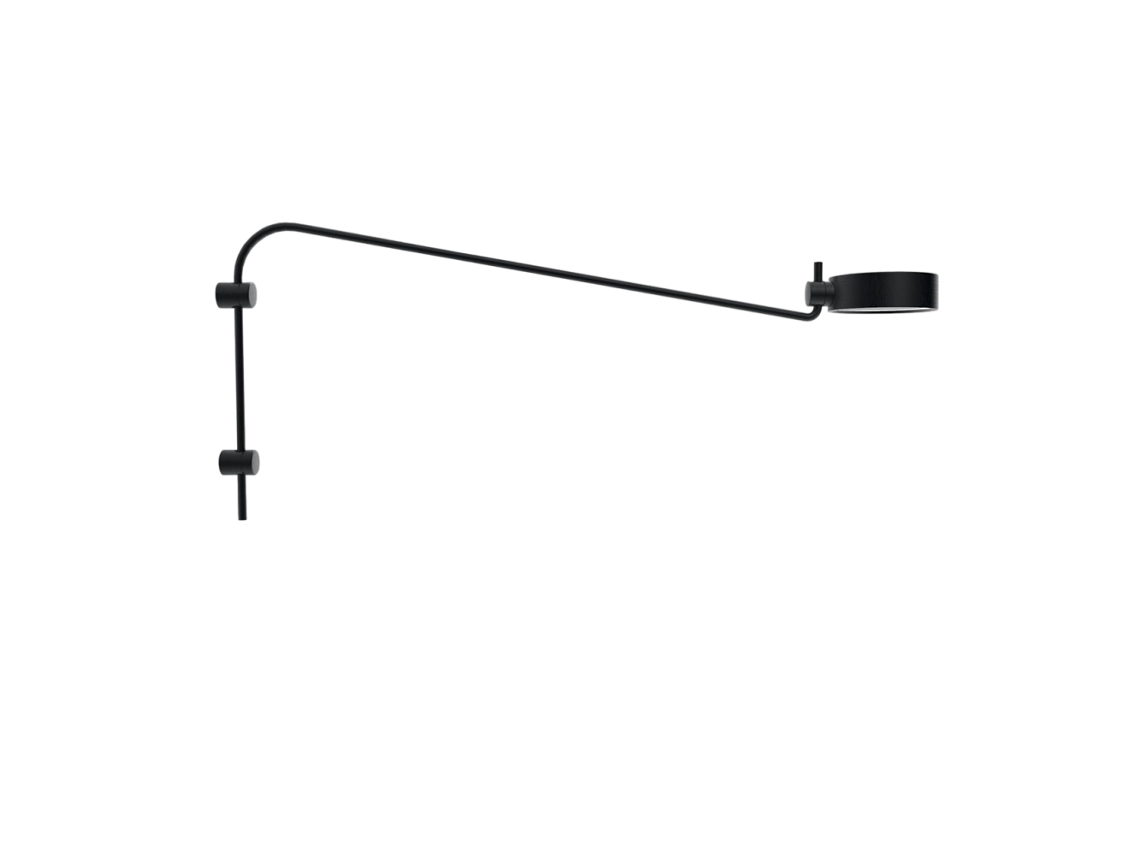 ZAFFERANO SUPER O Aplique LED con brazo negro recargable y regulable