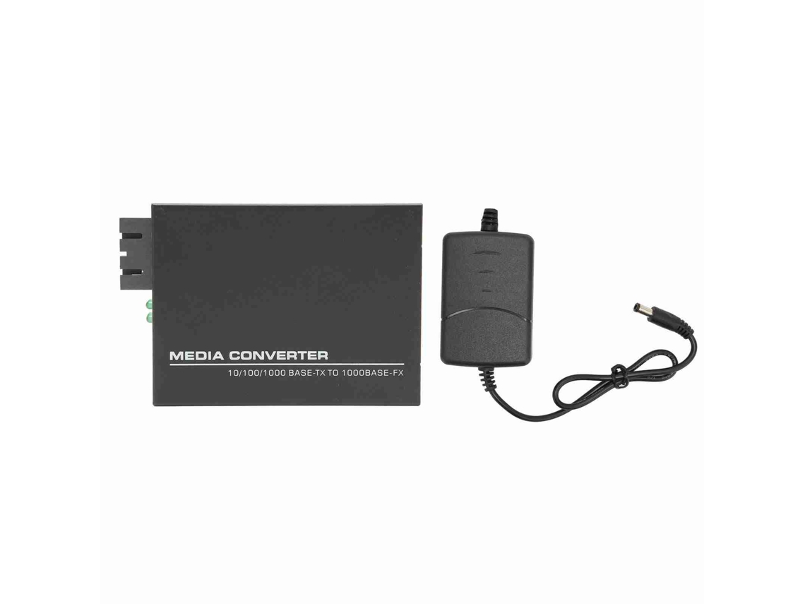 Conversor De Media Ethernet Gigabit Fast De Fibra Monomodo Doble Sc 10/100/1000base-tx Rj45, Plug Uk 100-240v Para Hogar