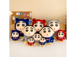 Peluche Shin Chan de 26cm con capucha y gran máquina de garras que transforma al personaje.