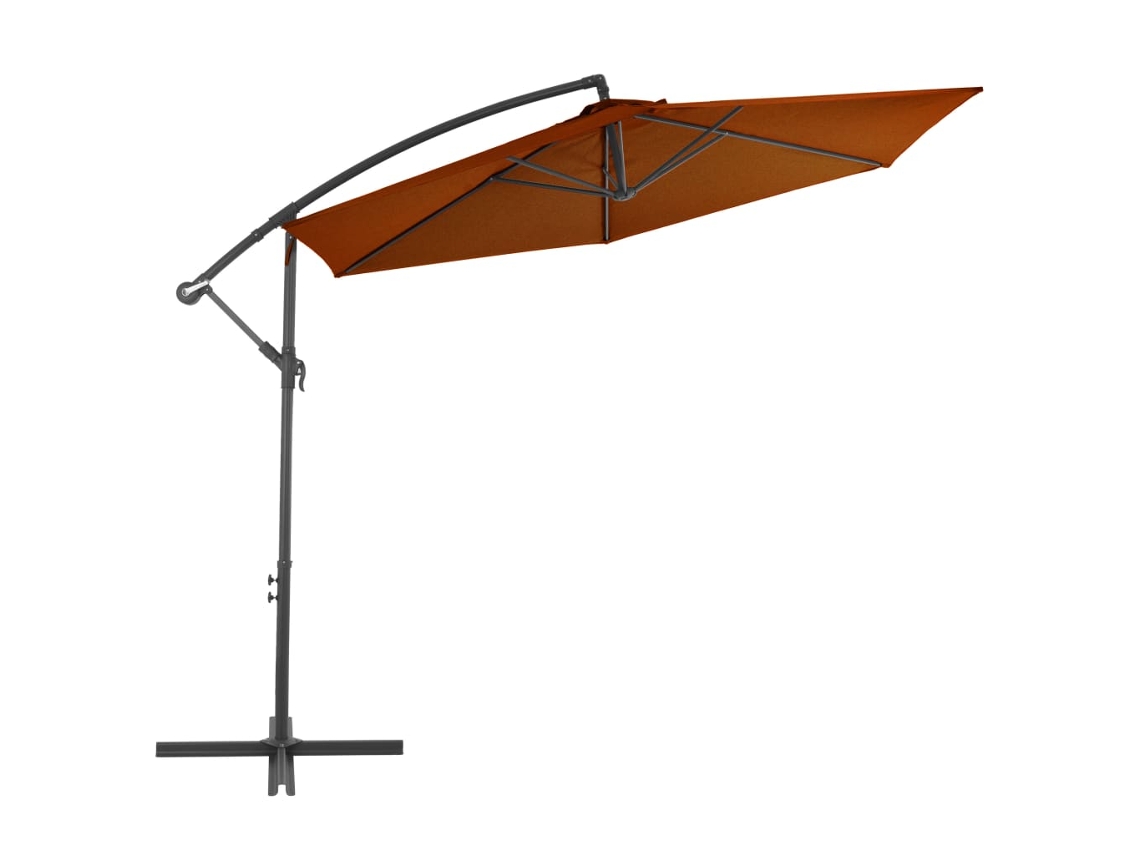 Maison Exclusive - Sombrilla Jardín Voladiza Con Palo De Aluminio Terracota 300 Cm