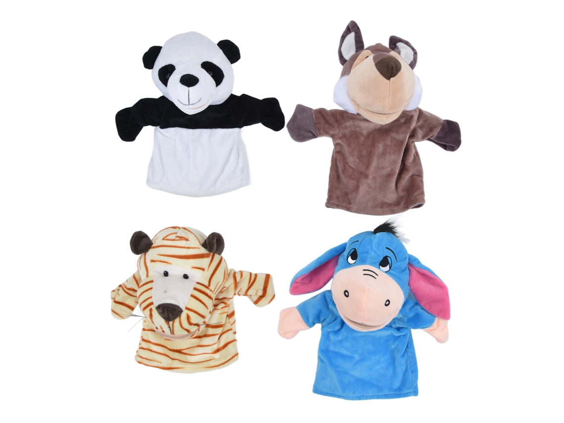 Ats-set De 4 Marionetas De Mano Animales Con Boca Móvil Juguete Interactivo Niños Juguete De Mano Animal
