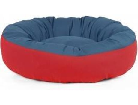 Cama Redonda para Perros y Gatos GAUTY Tela de sarga (Azul y Roja - 57 cm)