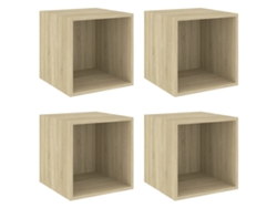 Maison Exclusive - Armario De Pared 4 Uds Madera Contrachapada Roble 37x37x37 Cm