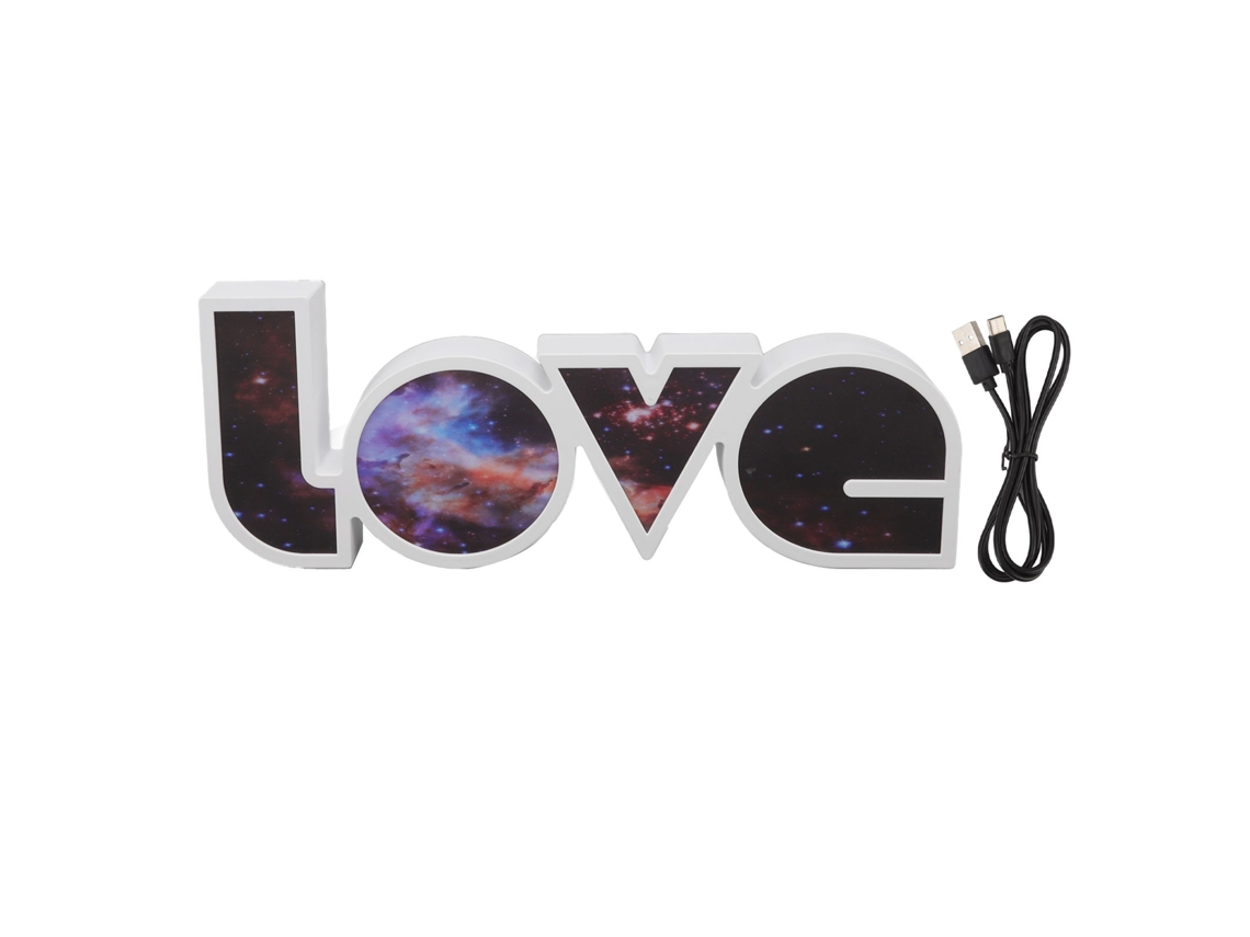 Rebe-letrero De Luz "love" Led Con Usb Y Batería Luz Blanca Decoración Para Cumpleaños Festivales Cielo Estrellado