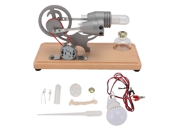 Modelo De Motor Stirling Con Luz Led, Base De Madera, Juguete Educativo Para Experimentos Científicos.
