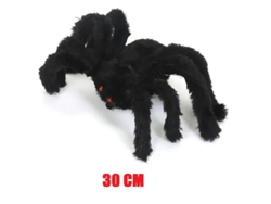 Araña gigante de peluche para Halloween, decoración aterradora para fiestas al aire libre, 30 cm, color negro, Viewleaf