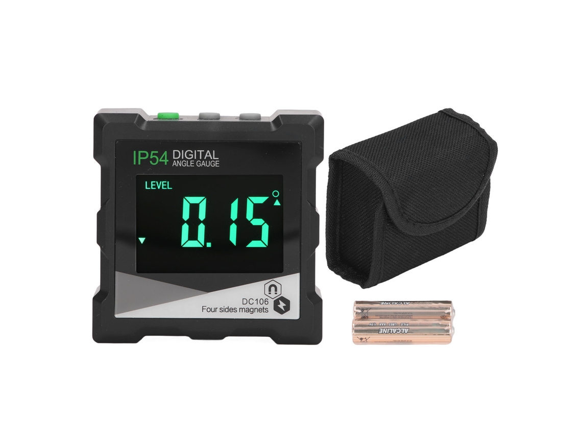 Inclinómetro Digital Con Nivel Electrónico, Pantalla Lcd, 4x90 Grados, Medición Magnética Ip54.