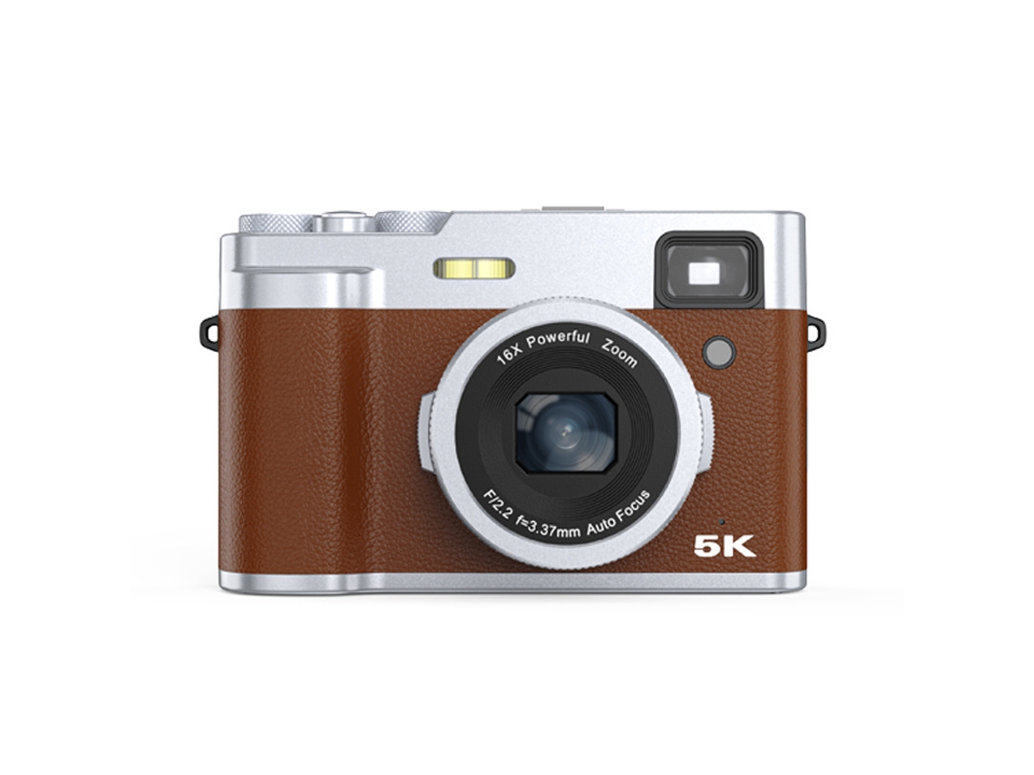 Cámara fotos réflex digital DC203 Retro Regalo de cámara 4K 48MP Enfoque automático ZOOM 16X Pantalla de 2,8 pulgadas - Marron SZSMART