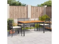 Juego de comedor de jardín de 5 piezas con cojines de mimbre negros de DKD Home Decor