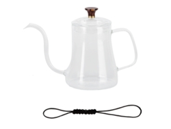 Jarra de café de vidrio con cuello de cisne y boca fina, hecha a mano (600 ml)