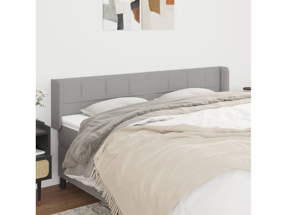 Cabecero De Tela Gris Claro 203x16x78/88 Cm