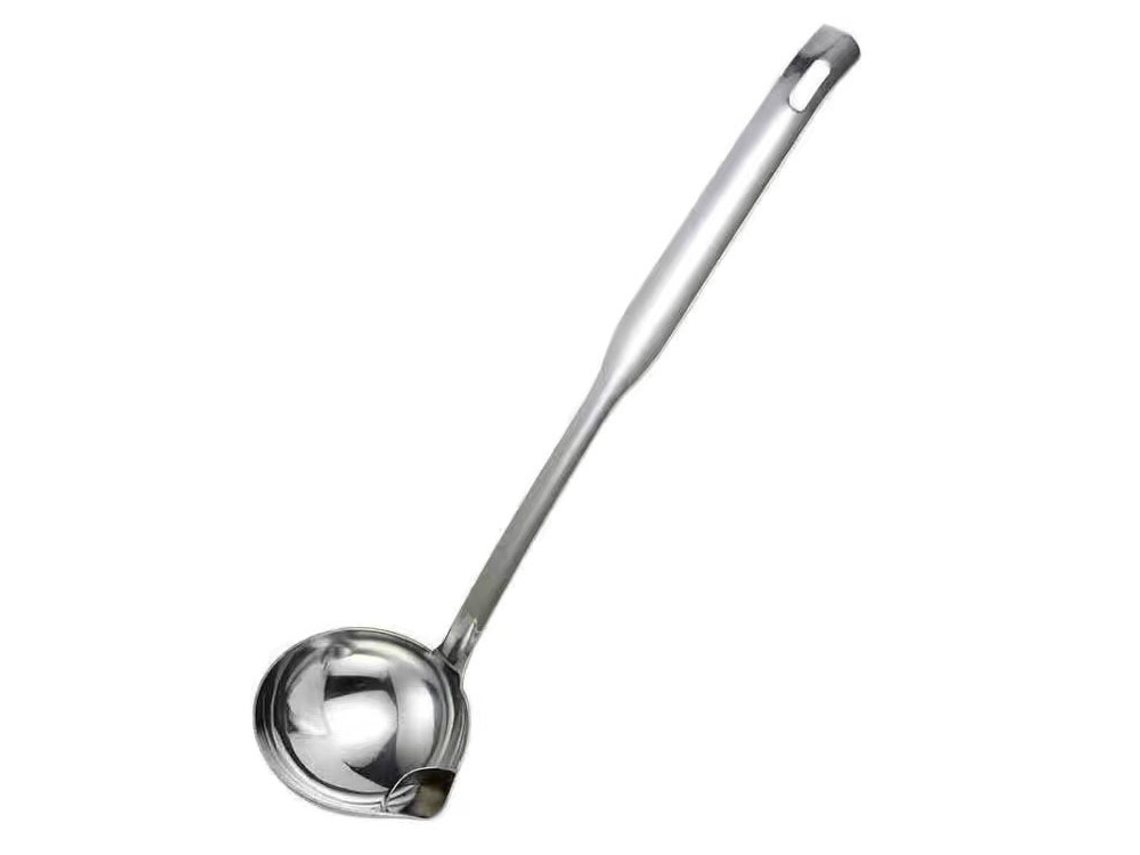Cuchara Separadora De Aceite De Acero Inoxidable Con Filtro Para Sopas Y Fondue.