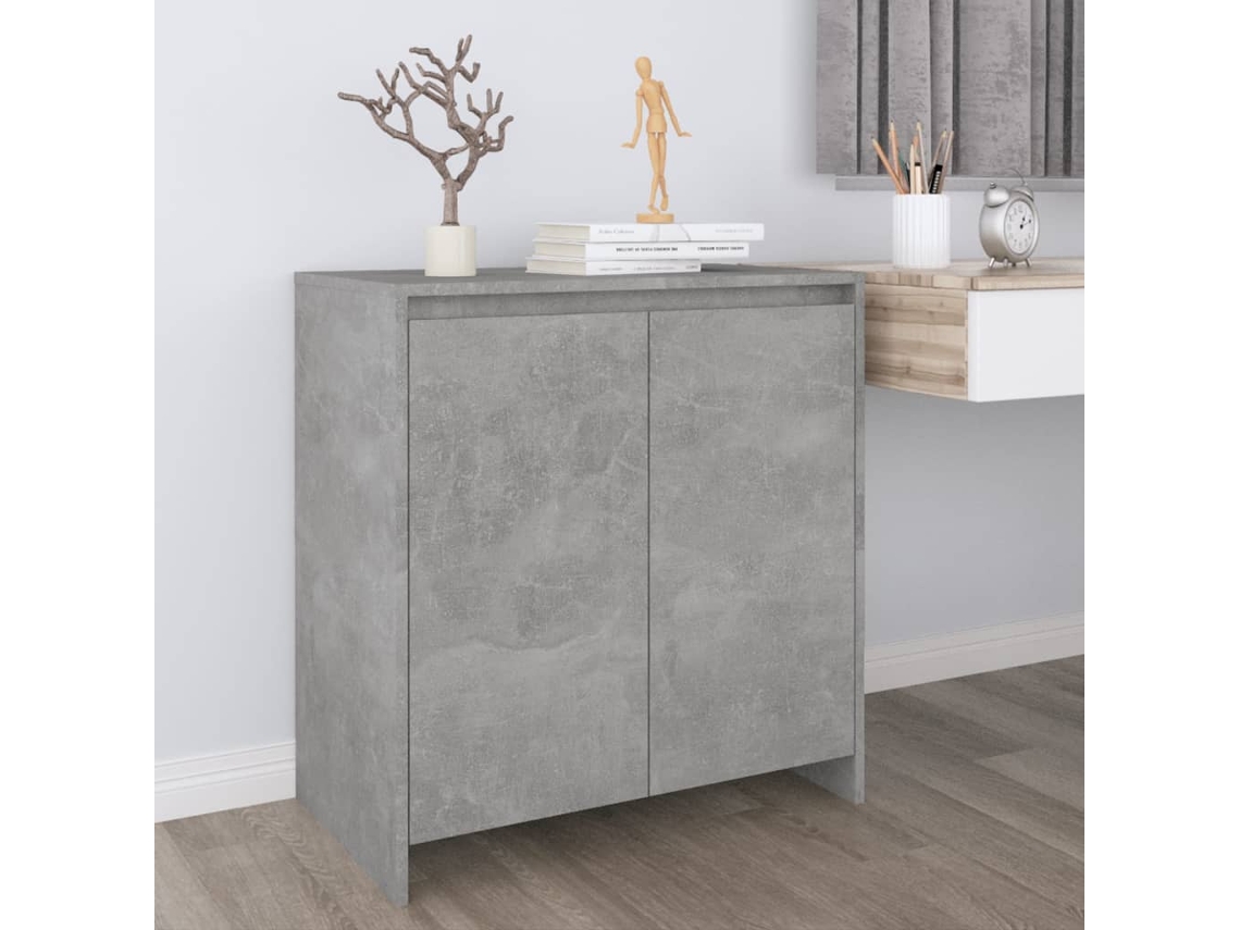Aparador De Madera Contrachapada Gris Hormigón 70x41x75 Cm