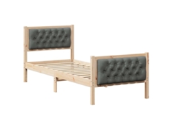Maison Exclusive - Estructura De Cama Con Cabecera Gris Oscuro 75 X 190 Cm
