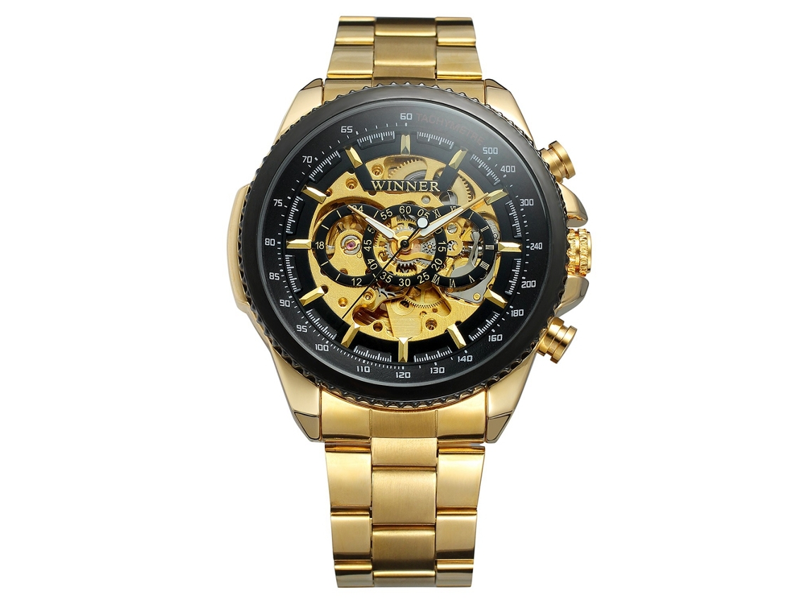 Reloj De Pulsera Mecánico Para Hombre, Resistente Al Agua, De Acero Inoxidable, Moderno, Negro.