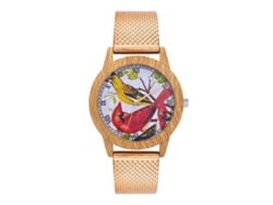 Reloj Unisex Para Parejas Con Correa De Malla De Acero, Esfera Redonda, Movimiento De Cuarzo, Oro Rosa.