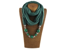 Collar con bufanda ligera de poliéster y pendientes de joyería étnica para mujer (modelo 2026).