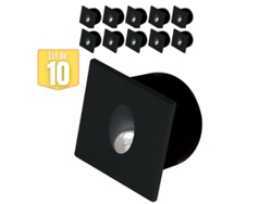 Conjunto de 10 paredes cuadradas negras manchas 3W 4000K HOROZ ELECTRIC