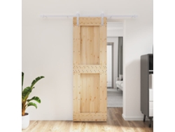 Puerta corrediza | Puerta corredera con herrajes 70x210 cm madera maciza de pino Wsd782874 Lovely Home