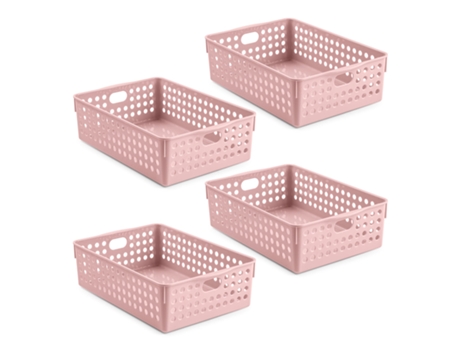 Pack 4 x Cestas PLASTIC FORTE Nº 3. Rosa
