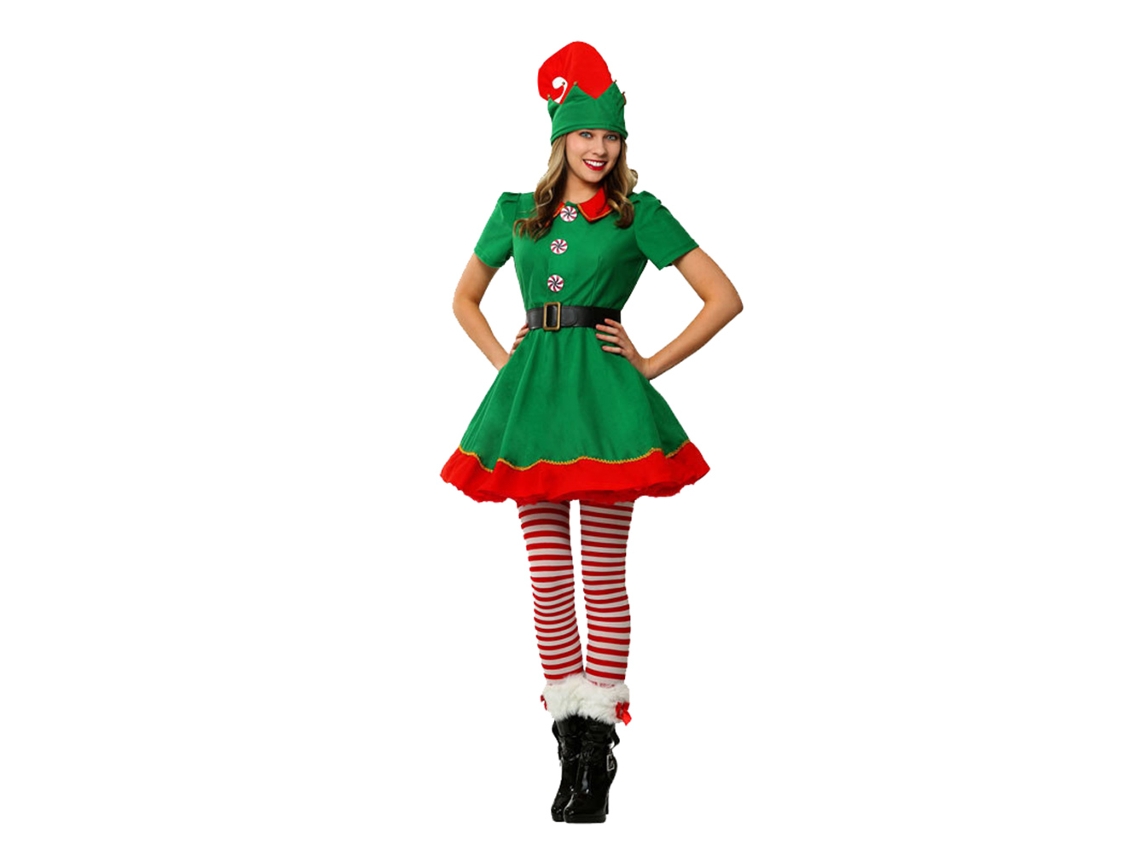 Fantasia De Elfo De Natal Macio Conjunto Para Crianças E Adultos Com Chapéu Meias Cinto